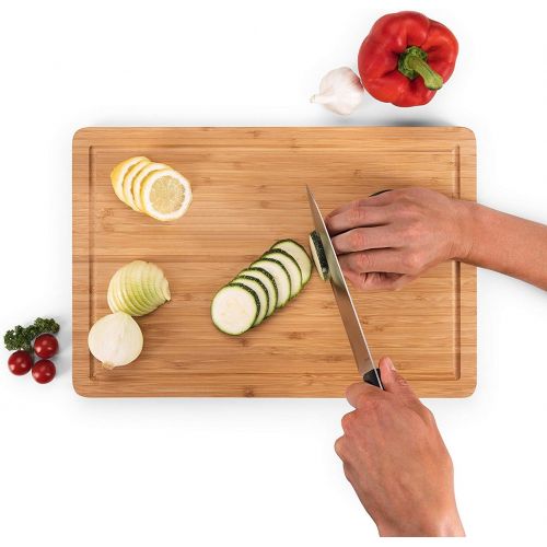  [아마존베스트]Blumtal Cutting Board Made from 100% Bamboo  Anti-septic Wood Board with Juice Groove, Wooden Boards, 2 Sizes