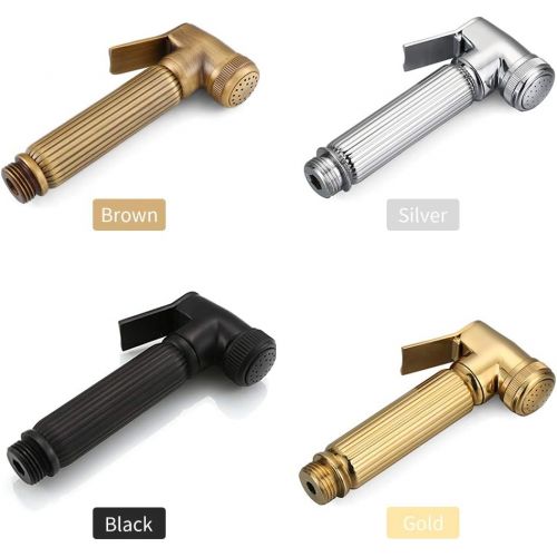  Blusea Handheld Bidet Sprayer, Shattaf Baby Cloth Diaper Toilet Sprayer, Brass High Pressure Cleaner Spray with G1/2 Hose Wall Holder Bathroom Shower Bidet Spray Set