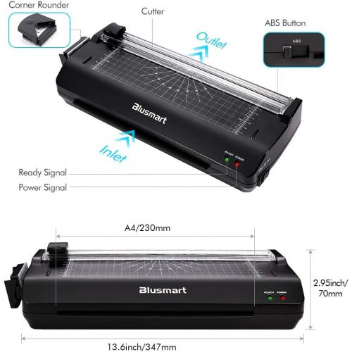  [아마존핫딜][아마존 핫딜] 5 in 1 Blusmart Laminator Set, A4, Trimmer, Corner Rounder, 20 Laminating Pouches, Photo Frames, Black