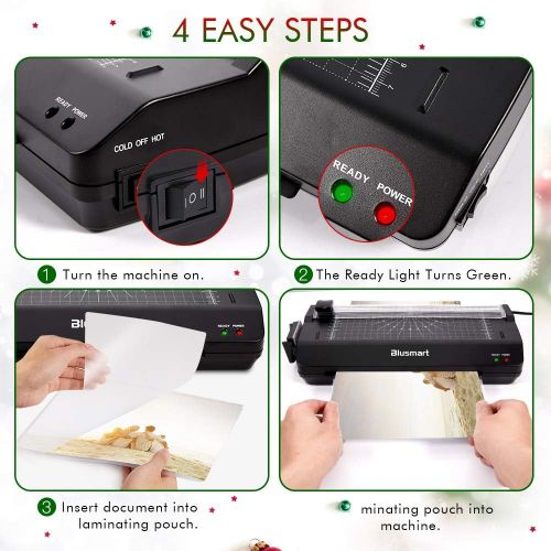  [아마존베스트]13 inches Laminator, Blusmart Multiple Function A3 Laminator with 25 Laminating Pouches, Paper Cutter, Corner Rounder Laminate for A3,A4,A5,A6