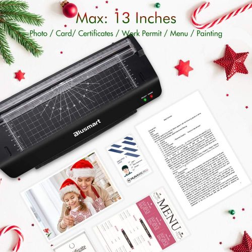  [아마존베스트]13 inches Laminator, Blusmart Multiple Function A3 Laminator with 25 Laminating Pouches, Paper Cutter, Corner Rounder Laminate for A3,A4,A5,A6