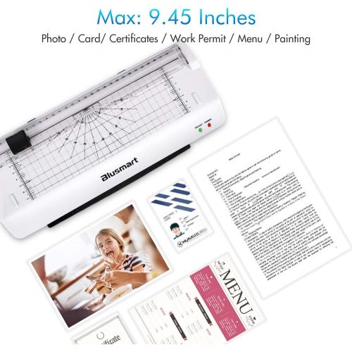  [아마존베스트]5 in 1 Blusmart Laminator Set, A4, Trimmer, Corner Rounder, 20 Laminating Pouches, Photo Frames, White