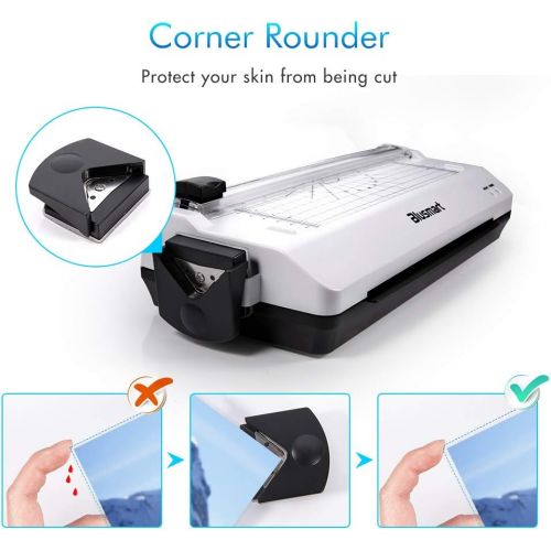  [아마존베스트]5 in 1 Blusmart Laminator Set, A4, Trimmer, Corner Rounder, 20 Laminating Pouches, Photo Frames, White