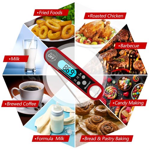  [아마존 핫딜]  [아마존핫딜]Blusmart Digital Fleischthermometer Instant Read Grillthermometer Kuechenthermometer, IPX7 Wasserdicht und LCD Bildschirm, Bratenthermometer Haushaltsthermometer Ideal fuer Braten, B