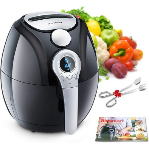  Air Fryer,Blusmart Electric Air Fryer, 3.4Qt3.2L 1400W, LED Display, Hot Air Fryer,Healthy Oil Free for Multifunctional CookingBaking, Perfect Christmas Gift for Men Women