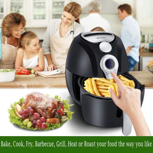  Air Fryer,Blusmart Electric Air Fryer, 3.4Qt3.2L 1400W, LED Display, Hot Air Fryer,Healthy Oil Free for Multifunctional CookingBaking, Perfect Christmas Gift for Men Women