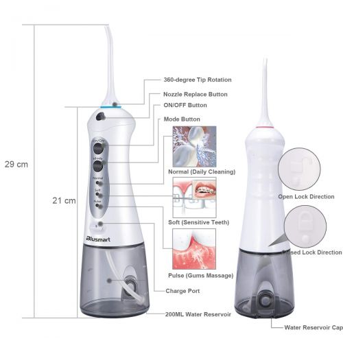  Blusmart Cordless Water Flosser Oral Irrigator Professional Dental Water Floss Rechargeable Flossing IPX7...