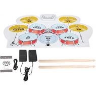 [아마존베스트]Bnineteenteam Portable Digital Drum Kit Silicone Roll-Up Drumsticks Set Electronic Drum Kit with 2 Drumsticks, 2 Foot Pedals, USB Cable and Headphone Jack