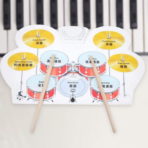  [아마존베스트]Bnineteenteam Portable Digital Drum Kit Silicone Roll-Up Drumsticks Set Electronic Drum Kit with 2 Drumsticks, 2 Foot Pedals, USB Cable and Headphone Jack