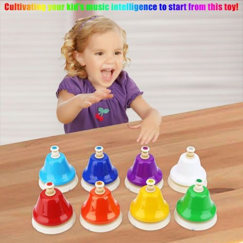  [아마존베스트]Bnineteenteam 8 Tone Diatonic Metal Bells Musical Bells for Kids Children Toddlers