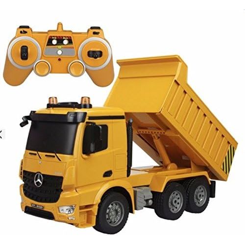  Bo-Toys Large 14 Inch Rc Mercedes Benz Heavy Construction Dump Truck Remote Control 1:18 6 Channel w Lights and Sound