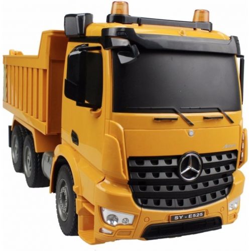  Bo-Toys Large 14 Inch Rc Mercedes Benz Heavy Construction Dump Truck Remote Control 1:18 6 Channel w Lights and Sound