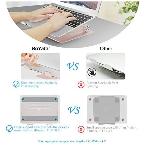  [아마존베스트]Laptop Stand, Boyata Adjustable Laptop Riser with Slide-Proof Silicone and Protective Hooks, Notebook Stand for Laptop up to 17 Inches, Laptop Holder Compatible for MacBook, HP Lap