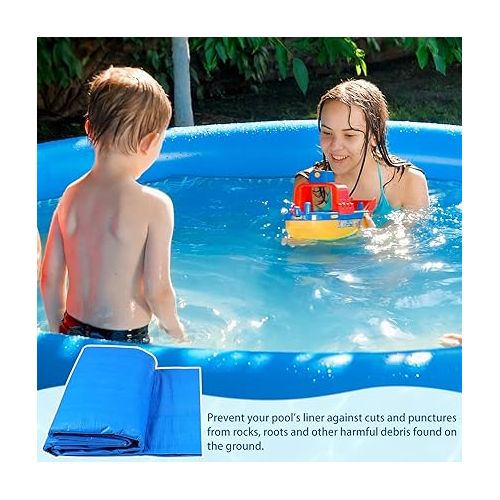  Boao Swimming Pool Ground Cloth Round Swimming Pool Liner Pad for Above Ground Swimming Pools Pool Ground Mat Protector Pad Prevents Punctures Pool Tarp(18 Ft)