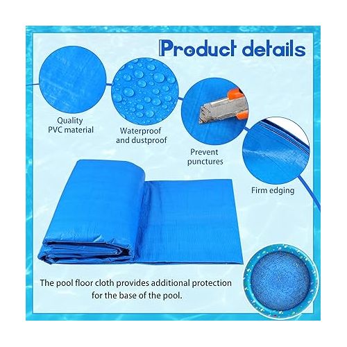  Boao Swimming Pool Ground Cloth Round Swimming Pool Liner Pad for Above Ground Swimming Pools Pool Ground Mat Protector Pad Prevents Punctures Pool Tarp(18 Ft)