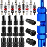 [아마존베스트]Boao 26 Pieces Valve Core Remover Tool Kit, 5 Presta Valve Core 5 Schrader Valve Core 5 Bike Valve Adapter 5 Fresta Valve Cap and 5 Schrader Valve Cap with Valve Core Tool for Most Bike