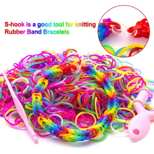  [아마존베스트]500 Pieces S Clips Rubber Band Clips Plastic Connectors Refills Kit Clip for Loom Bracelets (Clear)