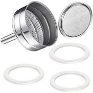 Boao Moka Express Replacement Funnel Kits, 3 Packs Replacement Gasket Seals, 1 Stainless Steel Replacement Funnel with 1 Pack Stainless Filter Replacement (9-Cup)