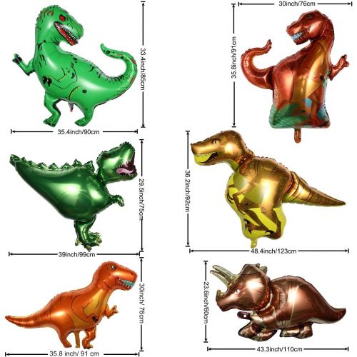  Boao 8 Pieces Dinosaur Foil Balloons Aluminum Mylar Helium Balloons for Weddings Birthday Graduation Party Bridal Shower Jungle Style Party Decorations