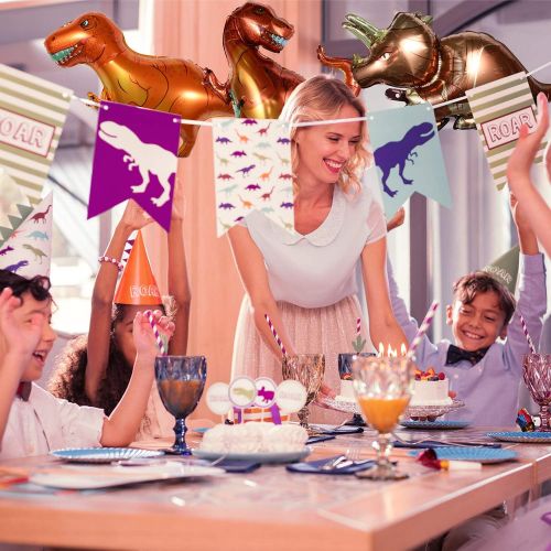  Boao 8 Pieces Dinosaur Foil Balloons Aluminum Mylar Helium Balloons for Weddings Birthday Graduation Party Bridal Shower Jungle Style Party Decorations