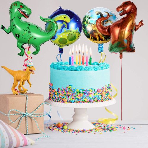  Boao 8 Pieces Dinosaur Foil Balloons Aluminum Mylar Helium Balloons for Weddings Birthday Graduation Party Bridal Shower Jungle Style Party Decorations