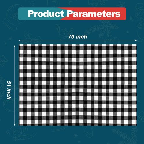  [아마존베스트]Boao 3 Pieces Christmas Buffalo Plaid Plastic Table Covers Rectangle Checkered Holiday Cottage Check Tablecover for Picnic, 51 x 71 Inch (Black and White Checked)