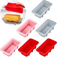 [아마존베스트]Boao 6 Pieces Mini Silicone Bread Loaf Pan Nonstick Loaf Cake Pans Silicone Bread Baking Mold for Homemade Cakes, Breads, Meatloaf and Quiche, 3 Colors