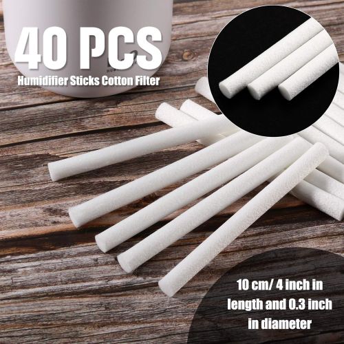  [아마존베스트]Boao Humidifier Sticks Cotton Filter Refill Sticks Wick Replacement for Portable Personal USB Powered Humidifier in Office and Bedroom 40pcs