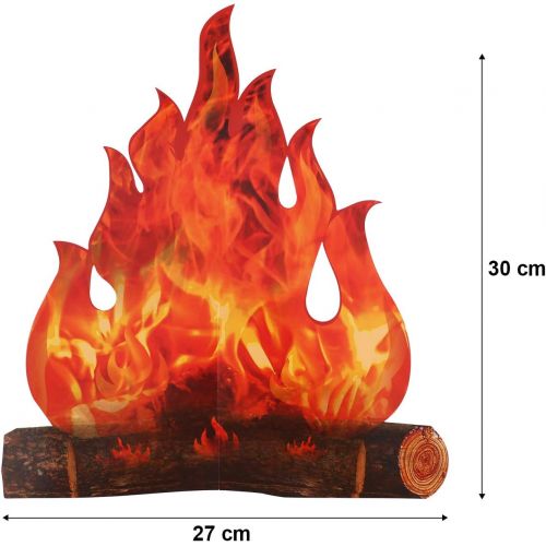  Boao 3D Decorative Cardboard Campfire Centerpiece Artificial Fire Fake Flame Paper Party Decorative Flame Torch (Red Orange, 6 Set)