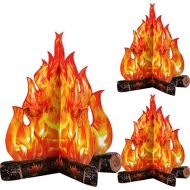 Boao 3D Decorative Cardboard Campfire Centerpiece Artificial Fire Fake Flame Paper Party Decorative Flame Torch (Gold Orange)