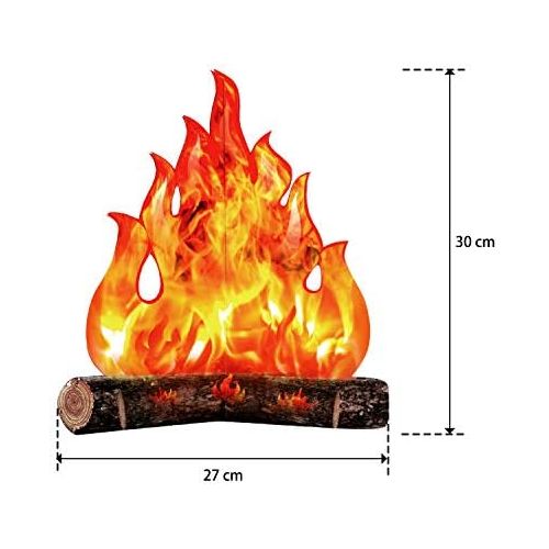  Boao 3D Decorative Cardboard Campfire Centerpiece Artificial Fire Fake Flame Paper Party Decorative Flame Torch (Gold Orange)