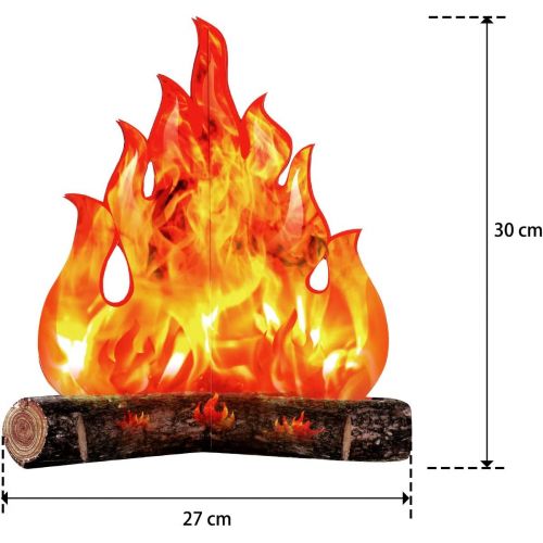  Boao 3D Decorative Cardboard Campfire Centerpiece Artificial Fire Fake Flame Paper Party Decorative Flame Torch (Gold Orange)