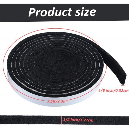  Boao BBQ Gasket Black Grill Tape High Temp Grill Seal Self Stick Gasket, 7.5 Ft Length 1/8 Inch Thickness (4, 0.5 Inch Wide)