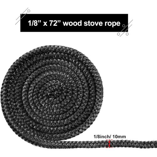  Boao Wood Stove Door Gasket Stove Fiberglass Cord Wood Stove Rope Seal Replacement Gasket for Woodburning Stoves (3/8 x 72 Inch)