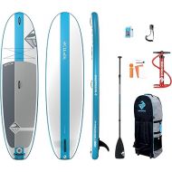 Boardworks SHUBU Riptide Inflatable Stand-Up Paddle Board (iSUP) | SUP Package Includes Three Piece Paddle, Carry Bag and Pump (SUP) Complete Kit | 10’6”, Blue/White/Grey