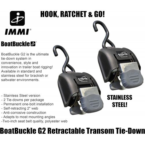  [아마존베스트]BoatBuckle G2 Retractable Transom Tie-Down, 1 Pair
