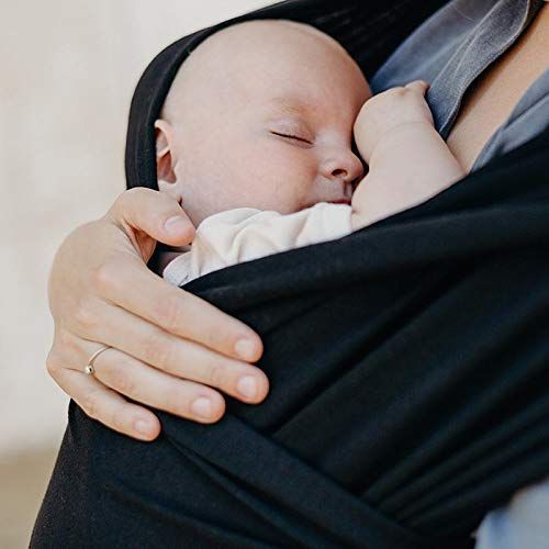  Boba Baby Wrap Carrier, Black - The Original Child and Newborn Sling, Perfect for Infants and Babies Up to 35 lbs (0-36 months)