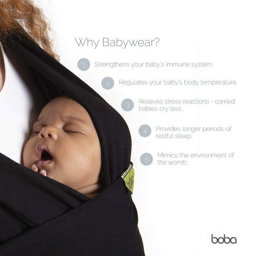  [아마존 핫딜]  [아마존핫딜]Boba Baby Wrap Carrier, Black - The Original Child and Newborn Sling, Perfect for Infants and Babies Up...
