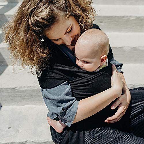  [아마존베스트]Boba Baby Wrap Carrier, Black - The Original Child and Newborn Sling, Perfect for Infants and Babies Up to 35 lbs (0-36 months)