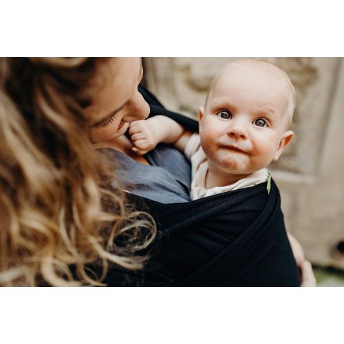  [아마존베스트]Boba Baby Wrap Carrier, Black - The Original Child and Newborn Sling, Perfect for Infants and Babies Up to 35 lbs (0-36 months)