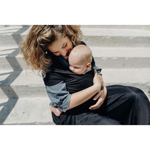  [아마존베스트]Boba Baby Wrap Carrier, Black - The Original Child and Newborn Sling, Perfect for Infants and Babies Up to 35 lbs (0-36 months)