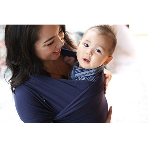  [아마존베스트]Boba Baby Wrap Carrier, Navy Blue - The Original Child and Newborn Sling, Perfect for Infants and Babies Up to 35 lbs (0 - 36 months)