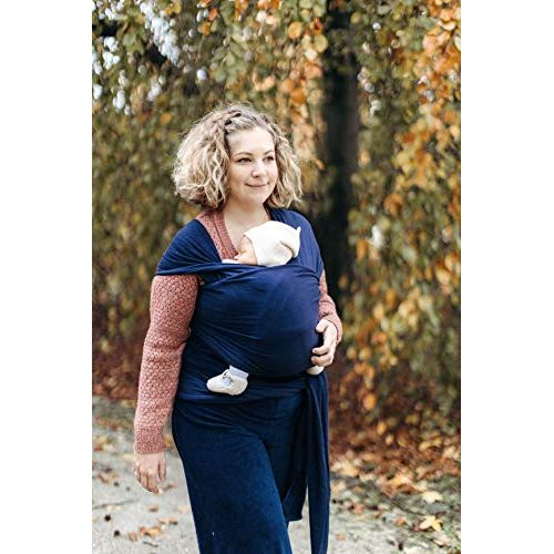  [아마존베스트]Boba Baby Wrap Carrier, Navy Blue - The Original Child and Newborn Sling, Perfect for Infants and Babies Up to 35 lbs (0 - 36 months)
