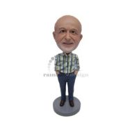 BobbleheadsEtsyShop Custom Bobblehead Casual Male in Jeans, Hands in Pockets Custom Bobblehead, Halftime Custom Bobblehead, Tailgating Custom Bobblehead