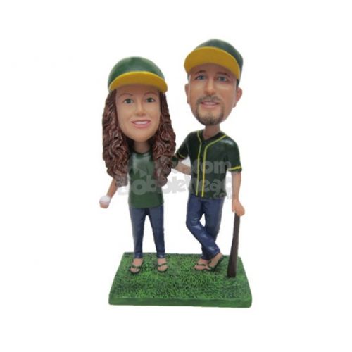  BobbleheadsEtsyShop Custom Bobblehead Baseball Wedding Couple, Bride & Groom Baseball Fan Custom Bobblehead, Wedding Custom Bobblehead, Personalized Bobblehead