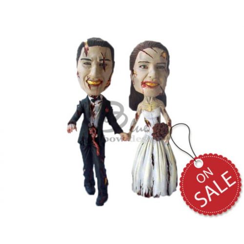  BobbleheadsEtsyShop Custom Bobblehead Zombie Fy Wedding Couple, Bridal Party Custom Bobblehead, Wedding Custom Bobblehead, Personalized Bobblehead