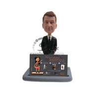 /BobbleheadsEtsyShop Custom Bobblehead Business Card Holder, Stationery Custom Bobblehead, Groomsman Custom Bobblehead, Bridal Custom Bobblehead