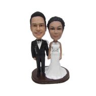 /BobbleheadsEtsyShop Custom Bobblehead Bride and Groom Holding Hands, Bridal Party Custom Bobblehead, Wedding Custom Bobblehead, Personalized Bobblehead