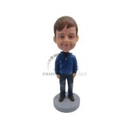 BobbleheadsEtsyShop Custom Bobblehead Elementary School Boy, Little Boy in Jeans Custom Bobblehead