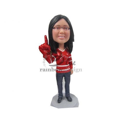  BobbleheadsEtsyShop Custom Bobblehead Female Cheering Fan, Cheerleader Custom Bobblehead, Sports Custom Bobblehead